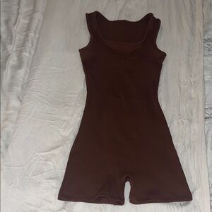 wild fable Brown Ribbed Sleeveless Romper